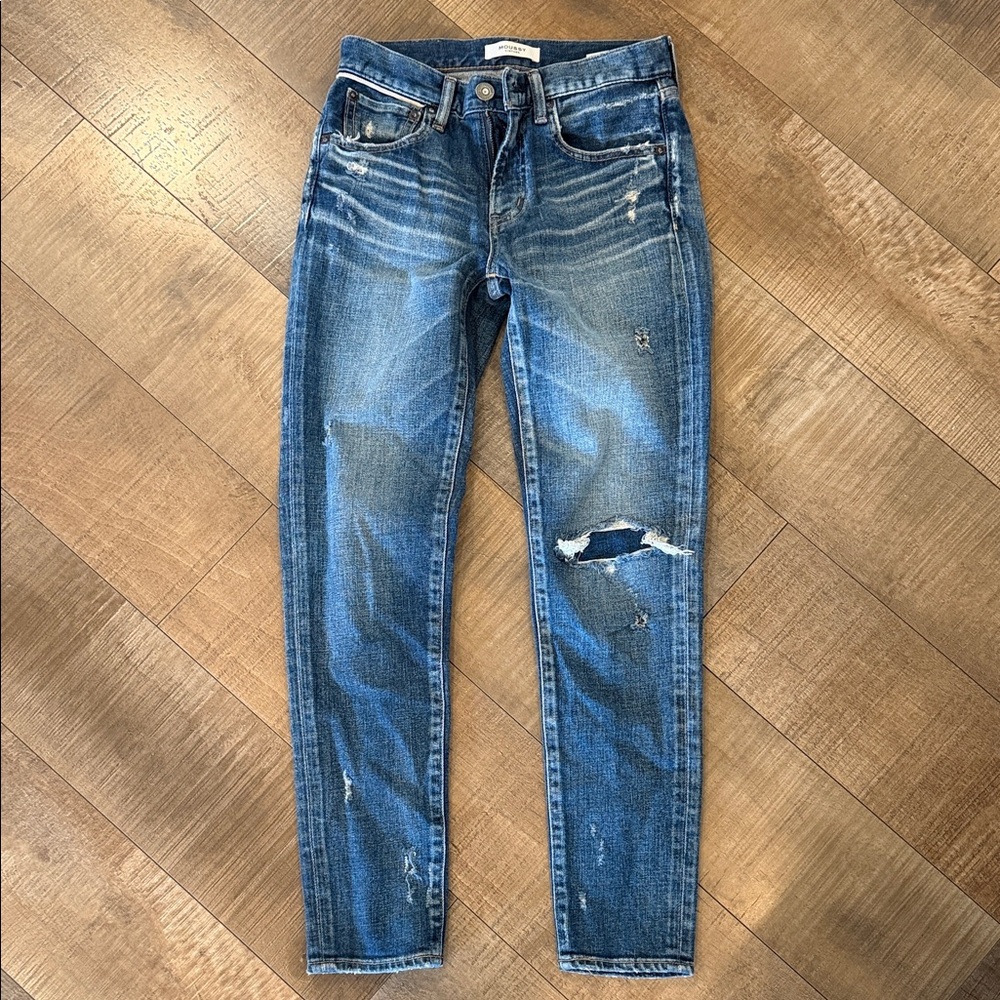 Moussy Blue Distressed Skinny Jeans